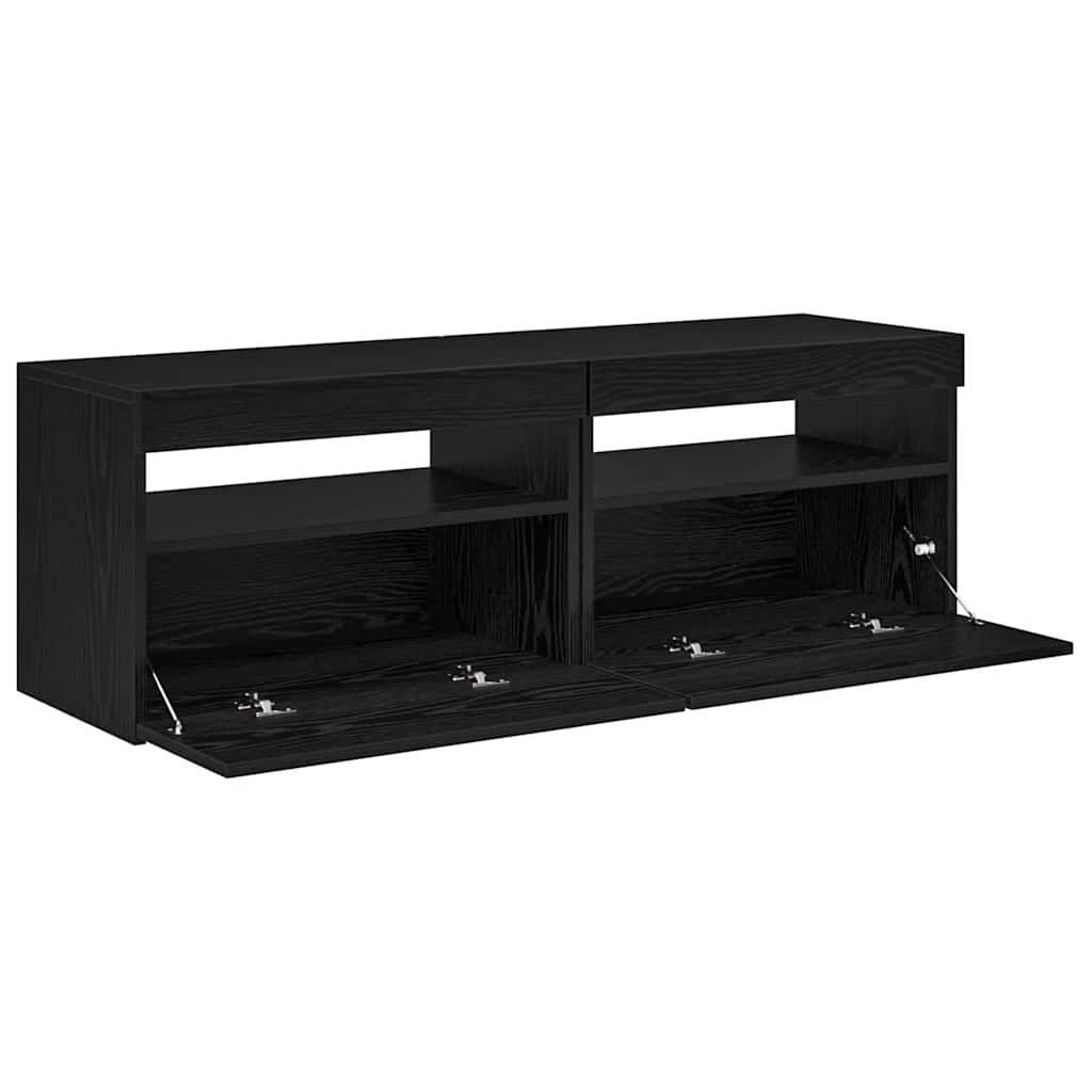 TV Cabinet 2 pcs Black 60 x 35 x 40 cm Engineered wood